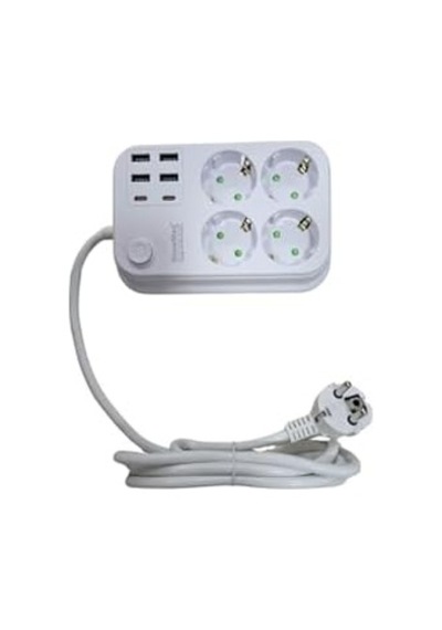 Showmax Serisi Sh-2946 Termal Akım Korumalı Priz 2 Mt 4 Priz + 4 Usb + 2 Type-c Diğer