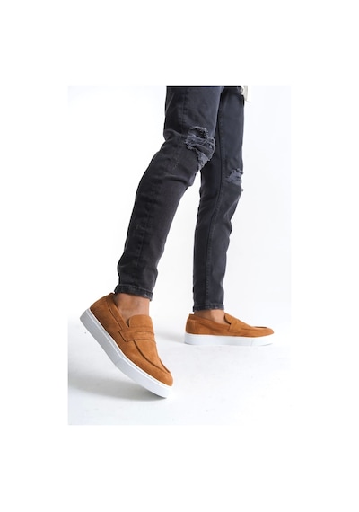 Slw180 Estilo X Bağcıksız Süet Erkek Günlük Spor Klasik Ayakkabı Bt Taba Taba