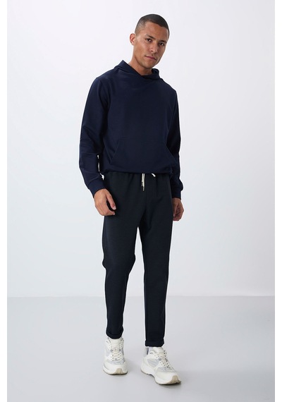 Tommy Life İndigo Yüzeyi Dokulu Standart Fit Erkek Eşofman Alt - 82154