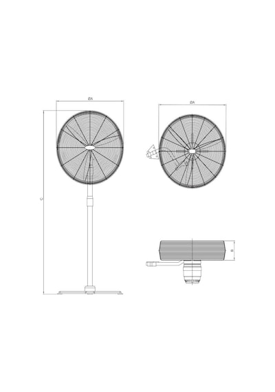 Fansu BSW 500 D 20" Sanayi Tipi Duvar Vantilatörü