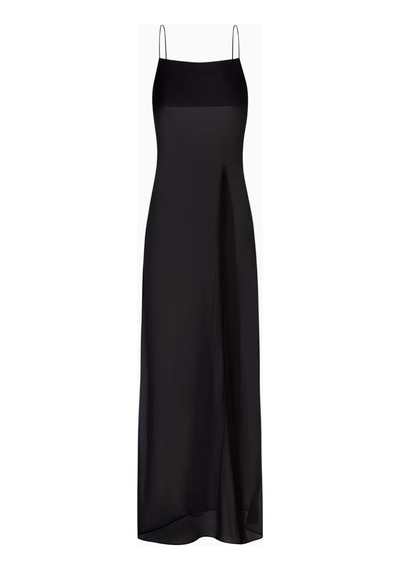 Because Of Alice Kadın Şeffaf Şifon Uzun Askılı Camisole Bluz Siyah