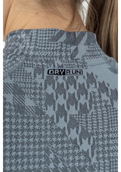 Maraton Slimfit Kadın Bisiklet Yaka Mavi Crop Top Mavi