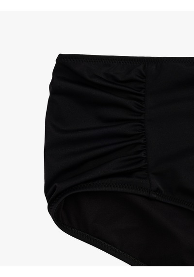 Koton Drape Detaylı Yüksek Bel Bikini Altı Siyah 5sak00010mm Siyah