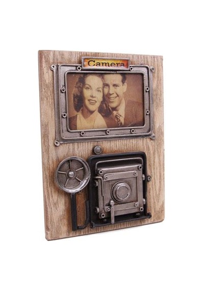Kenpazar Dekoratif Metal Çerçeve Fotoğraf Makinesi Dekorlu Hediyelik