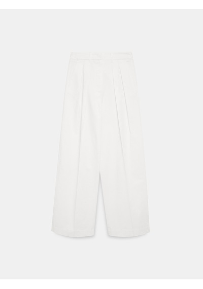 Dilvin 72720 Pensli Geniş Paça Pantolon-beyaz