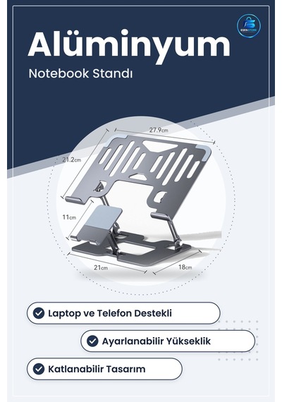 Alüminyum Laptop Ve Telefon Standı Katlanabilir Ayarlanabilir Erg