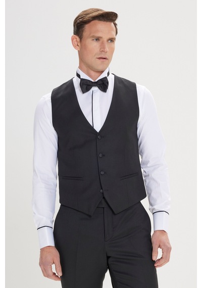 Ac&Co / Altınyıldız Classics Slim Fit Desenli Klasik Smokin Takım Siyah (538463578)