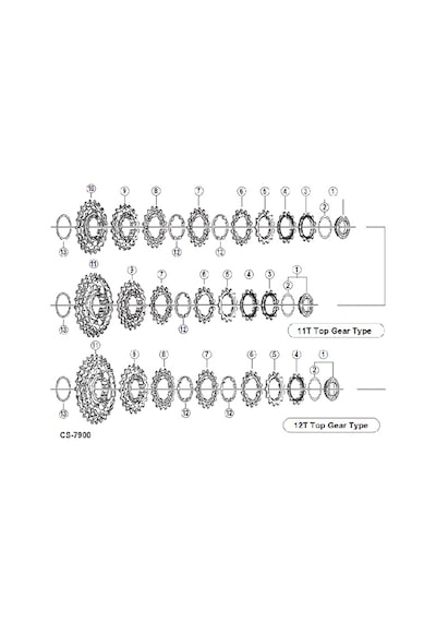 Shimano Dura-ace Cs-7900-10v Ruble Yol 11-23t Kutusuz Siyah