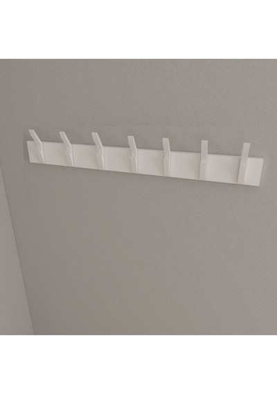 Hepsi3boyutlu Modern Duvar & Kapı Kanca Askılık - 7 Adet Beyaz Kanca Askılık - Model No : 3 Beyaz