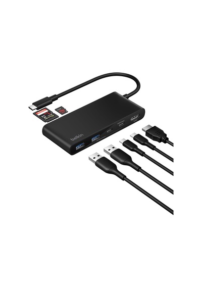 Lexroo Usb-c Hub, 7 Portlu, 60 Hz De 4k Hdmı Ekran Desteği, Sd Ve Microsd Yuvaları, 100w Güç İletimi