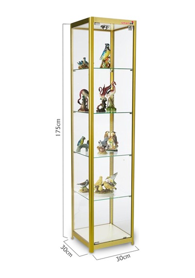 Camlı Vitrin - Cam Dolap - Camlı Koleksiyon Vitrini - Kurulu Ürün  175X30X30