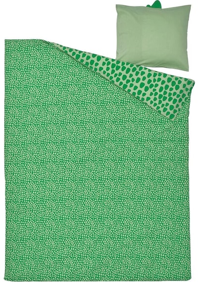 Çocuk Nevresim Ttkımı, Yeşil, 150x200/50x60 Cm Timsah Temalı Yesil