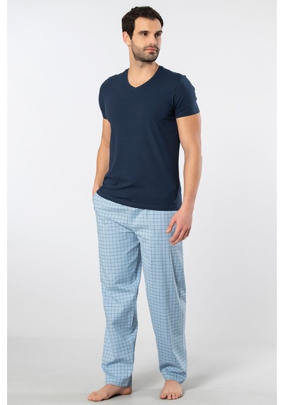 Cacharel Erkek Dokuma Pijama Takımı 2238/mavi 2 Mavi