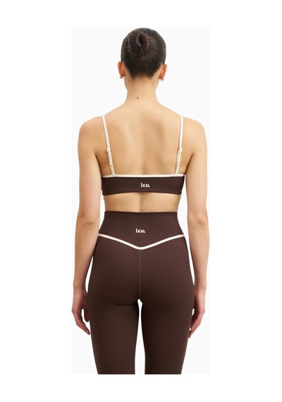 Because Of Alice Base Contrast Trim Cami Bra Tamamlayıcı Spor Sütyeni Kahverengi