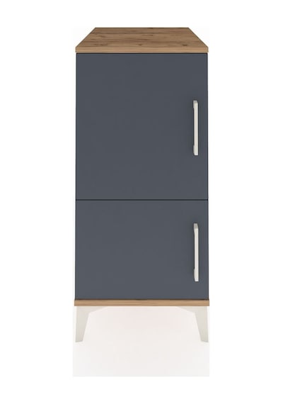 Kronos Komodin 3 Raflı 2 Kapaklı 44x59x96 Çam-antrasit Atlas Çam