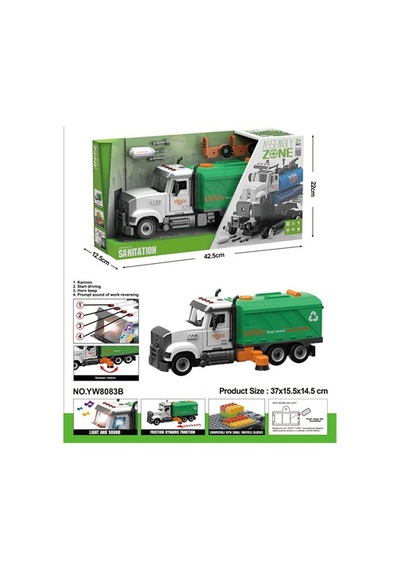 Ceren Ctoys Sesli Işıklı Pilli Sök Tak Yol Temizlik Kamyonu Tw9083b