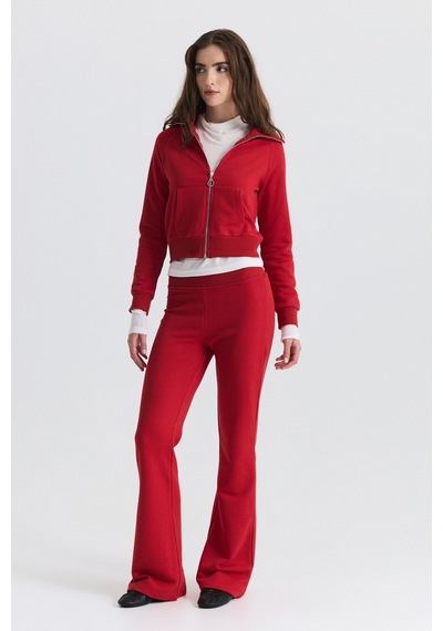Antioch Fermuarlı Sweatshirt Ve Çan Paça Eşofman Takım Kırmızı