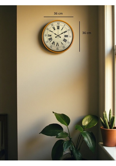 Zentime 36 Cm Turuncu Dekoratif Duvar Saati çok Renkli