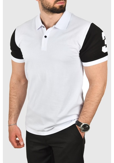Deepsea Erkek Beyaz Dar Kesim Pamuklu Polo Yaka Tişört Slim Fit Nefes Alan Kıvrılmaz Polo Yaka Tişört 2503022 Beyaz