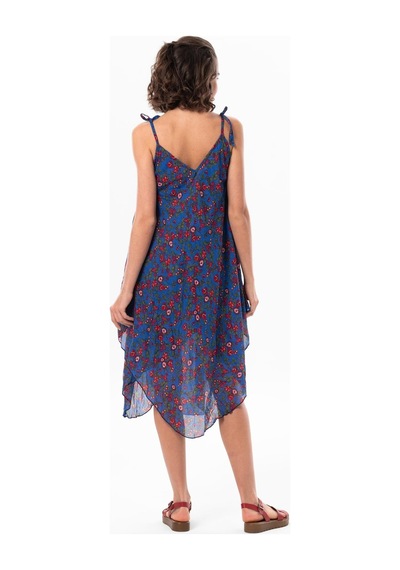Eliş Şile Bezi Askılı Vual Afrodit Midi Boy Yazlık Elbise Saks 6171 - Kadın Saks Mavisi Eliş Şile Bezi Askılı Vual Afrodit Midi Boy Yazlık Elbise Saks 6171 - Kadın Saks Mavisi
