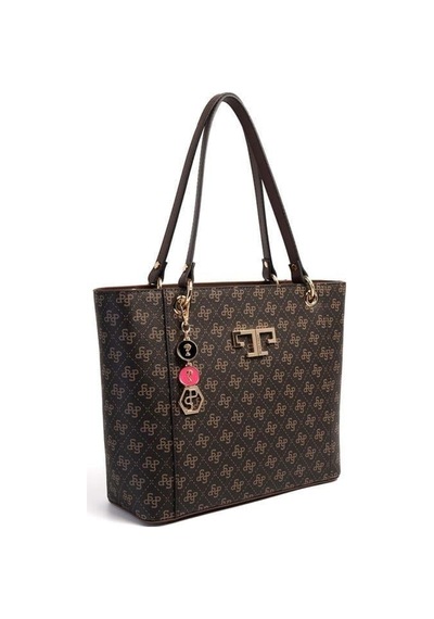 Silver Polo Sp1176 Kadın Omuz Çantası Monogram Kahve-kahve