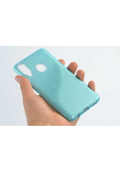 Samsung Uyumlu Galaxy A20s Kılıf Zore Shining Silikon Mor