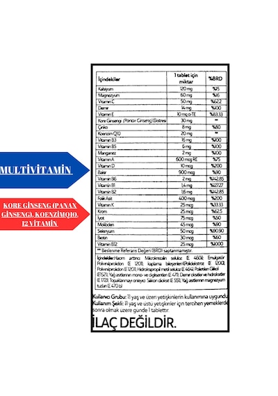 Fitself Multivitamin İçeren Takviye Edici Gıda 30 Tablet