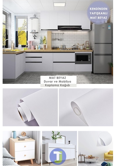 Technojet Kendinden Yapışkanlı Mat Renkli Mutfak Banyo Tezgah Duvar Dolap Ve Masa Kaplama 60cmx300cm 001