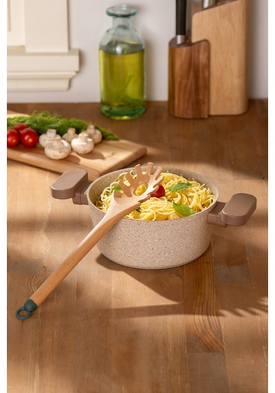 Emsan Rustik Spagetti Kaşığı 28 Cm Kahverengi