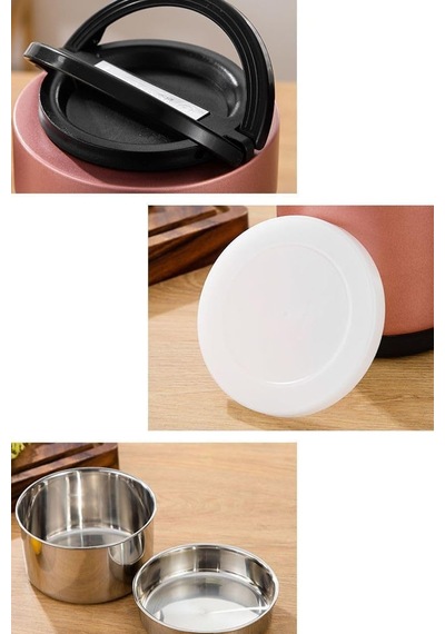 Pembe 304 Çelik 1800 Ml Vakum Yemek Mama Saklama Termosu Sefertası Cin725pm