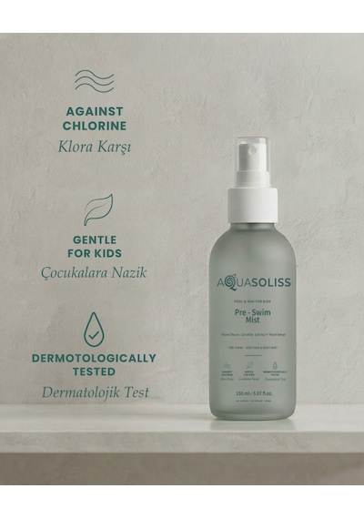 Aquasoliss Pre-swim Mist Çocuk Yüzme Öncesi Saç ve Vücut Spreyi - Parfümsüz 150 Ml