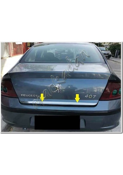Peugeot 407 Krom Bagaj Alt Çıta 2004-2010 Paslanmaz Çelik