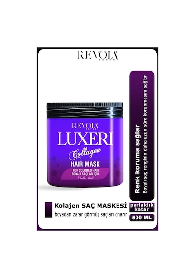 Revola Luxeri Boyalı Saçlar İçin Tuzsuz Saç Maskesi 500 Ml Kolajen