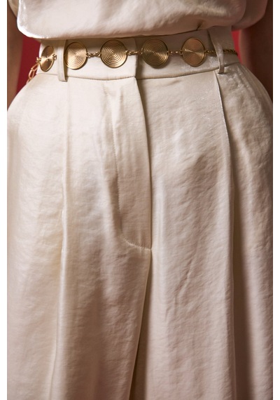 Sateen Aura Pantolon - Taş-137310