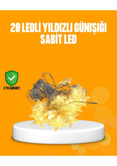 Muratech Yıldız Led Işık 5 Metre Dekoratif Aydınlatma Günışığı 25 Cm