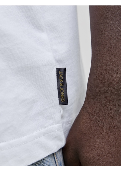 Jack & Jones Jack Jones Yazı Desenli Erkek Yuvarlak Yaka Tişört 12287990 Beyaz