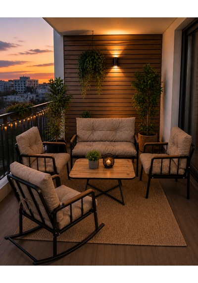 Liva Nesta Konfor Kırpık Dolgulu Bahçe Balkon Seti Siyah Metal İskelet Sallanır Koltuklu Takım Cappuccino Liva Nesta Konfor Kırpık Dolgulu Bahçe Balkon Seti Siyah Metal İskelet Sallanır Koltuklu Takım Cappuccino