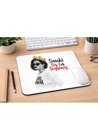 Sanki Siz Çok Şeysiniz Yazılı Mousepad 21x17,5 Cm Kaymaz Tabanlı Düz Mouse Pad Ofis & Gaming