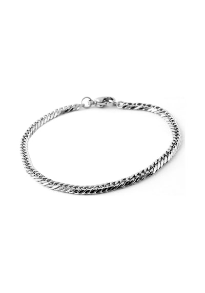 Chavin 4 mm. 21 cm. Gri Çelik Erkek Bileklik es34 Çelik