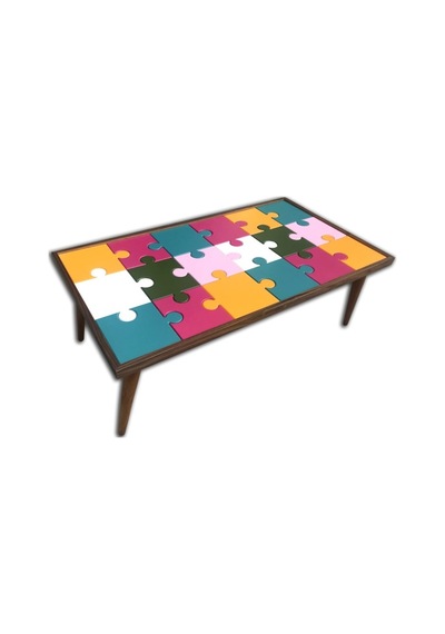 Orta Sehpa Puzzle Bulmaca Model Kayın Retro Ayak Üstü cam Çocuk gelişimine Destek Ürün El Yapım