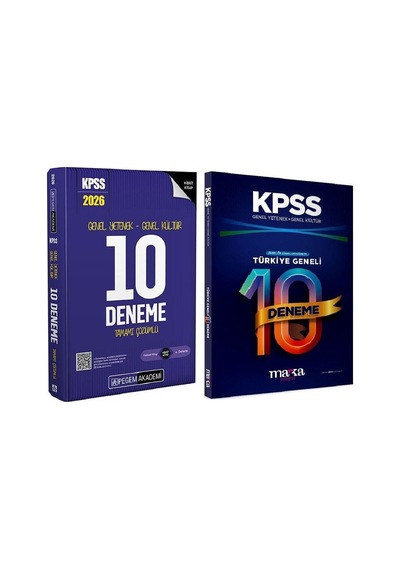 Pegem + Marka 2026 Kpss Genel Yetenek Genel Kültür 10+10 Deneme 2 Li Set Pegem Akademi + Marka Yayınları