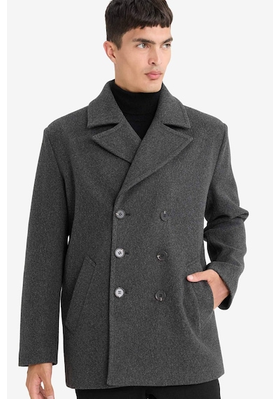 Defacto Slim Fit Dar Kesim Düğmeli Cepli Astarlı Kaşe Kaban Parka D1521ax25wnar198 Antrasit-ar198