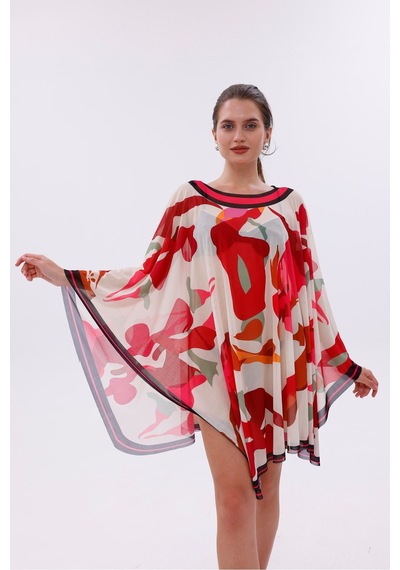 Tarzını Seç Kısa Kimono Pareo - Tesettür Pareo - Kemer Model 180x135 Cm Çok Renkli