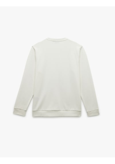 Koton Uzun Kollu Bisiklet Yaka Basic Sweatshirt Beyaz 7wam70011mk