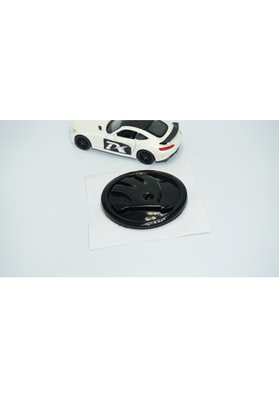 Dk Tuning Skoda Bagaj 8cm Yeni Nesil Parlak Siyah Logo Amblem