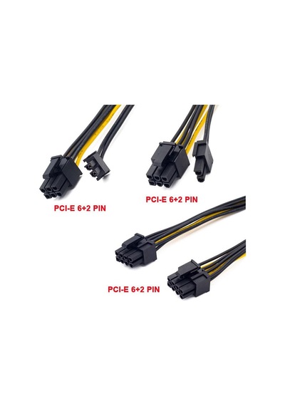 8 Pin Pcie Erkek To 6+2 Pci-E Gpu Y Dişi Çoklayıcı Power Kablo
