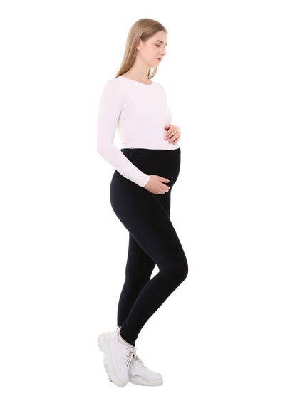 Luvmabelly Myra8051 Beli Ayarlanabilir Kışlık Kadife Hamile Tayt -lacivert-lacivert