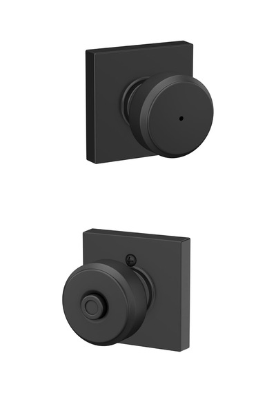 F40 Bwe 622 Col Bowery Topuz Collins Trim Yatak Ve Banyo Gizlilik Kapı Kilidi, Mat Siyah