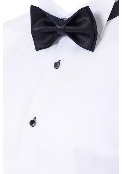 Süvari Lacivert Slim Fit Armürlü Sivri Yaka 6 Drop Smokin & Damatlık