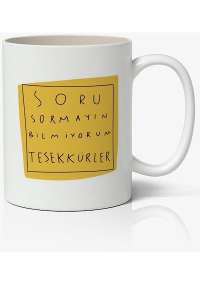 Soru Sormayın Bilmiyorum Baskılı Kupa Bardak Baskılı Kahve Kupa Bardak